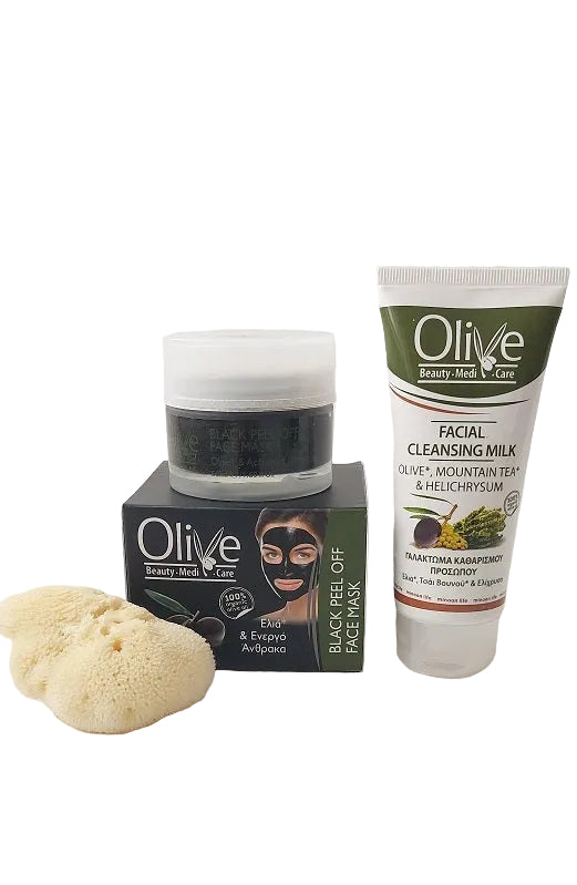 Ansiktrens, peel-off maske, natur svamp, rensekrem