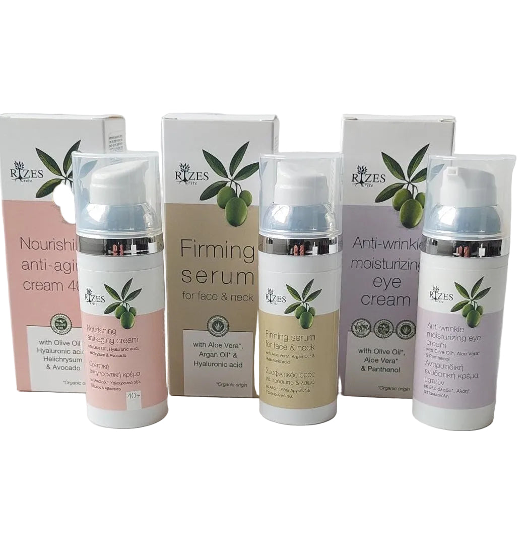 Ansiktskrem 40+, serum, øyekrem, ansiktspleie