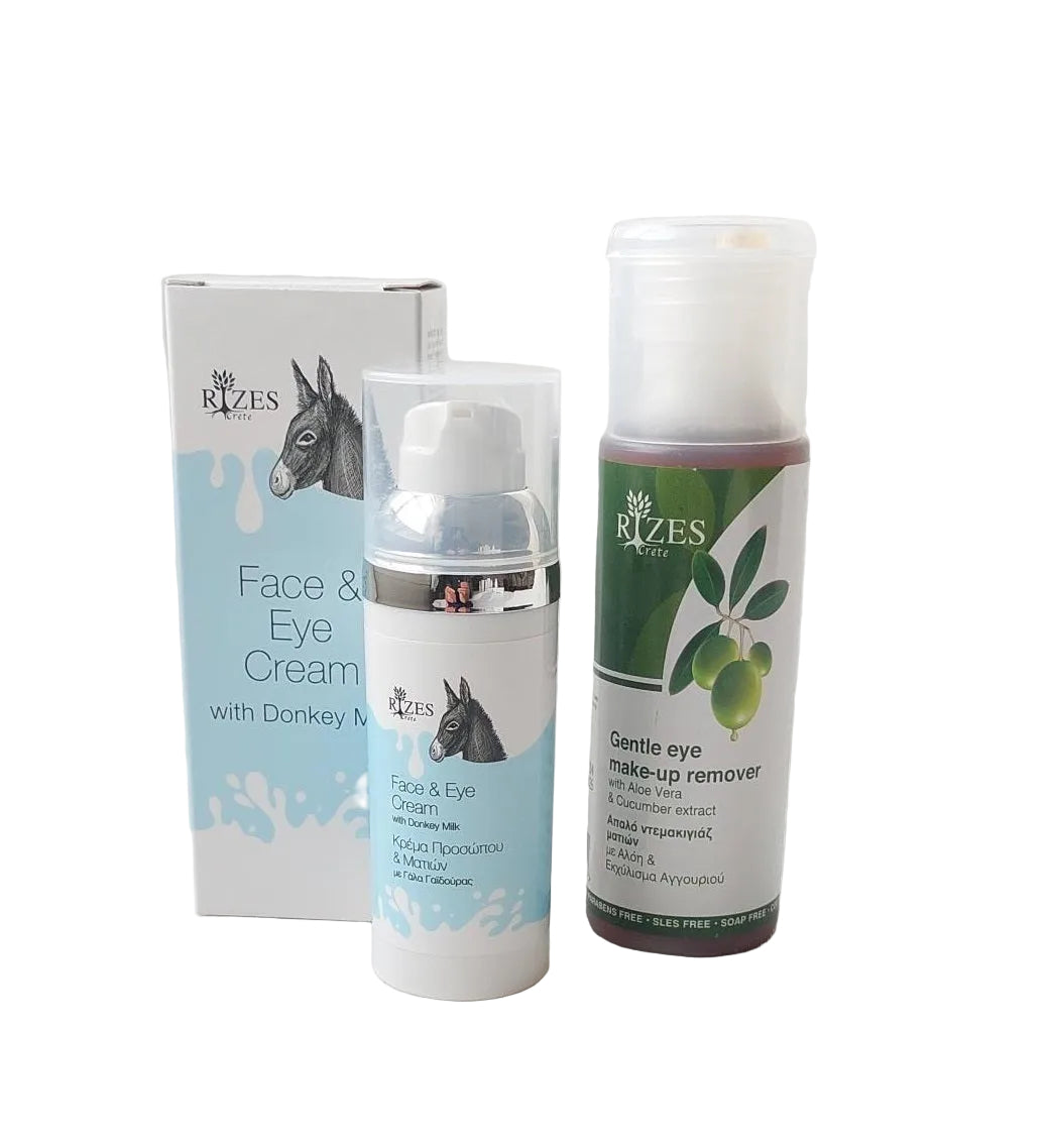 Ansiktskrem mineraler, Donkey milk, øyekrem, øyesminke fjerner, øye make-up fjerner