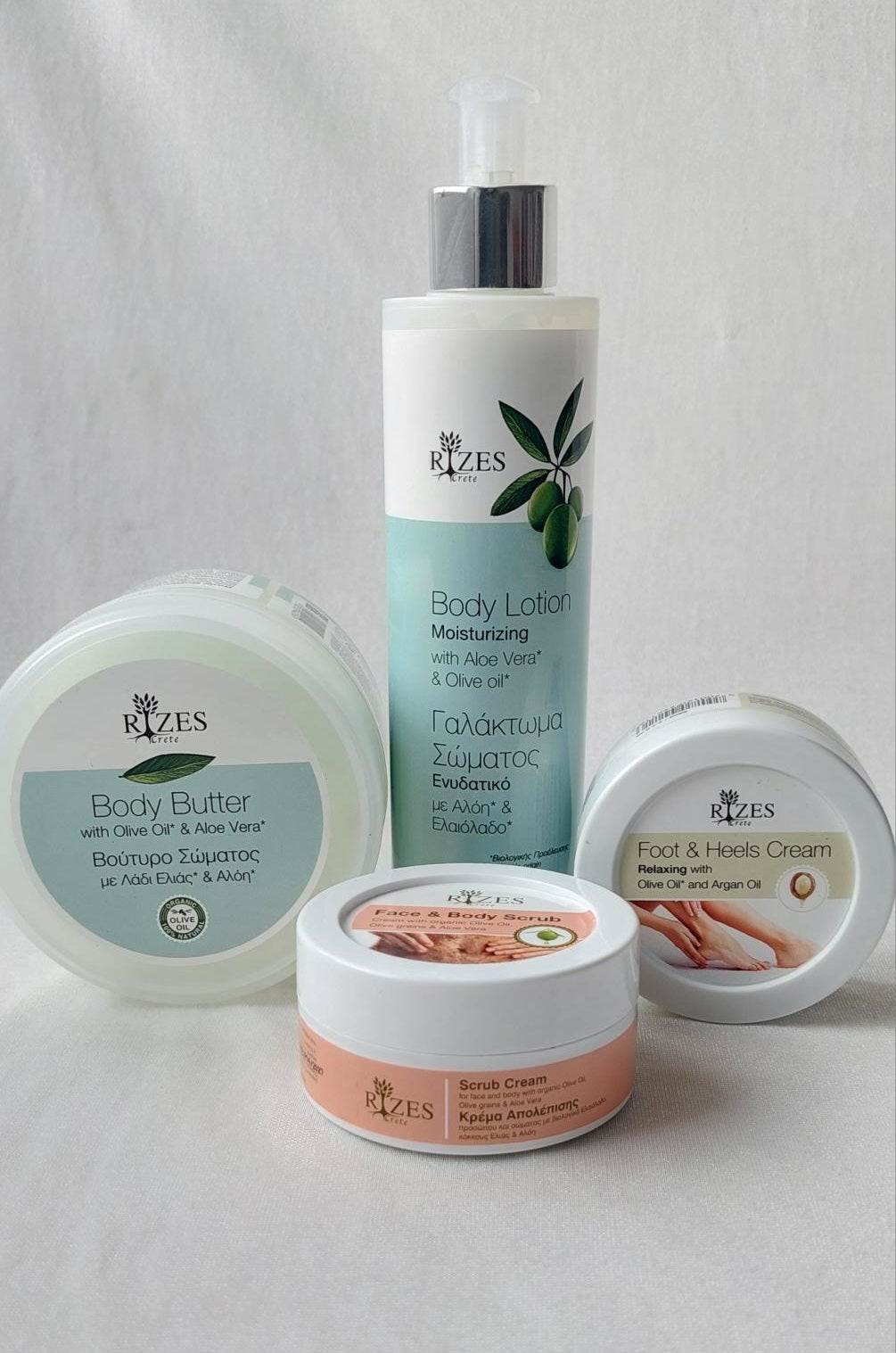 Bodylotion, bodybutter, skrubb, fotkrem, hudpleie, aloevera, oliven