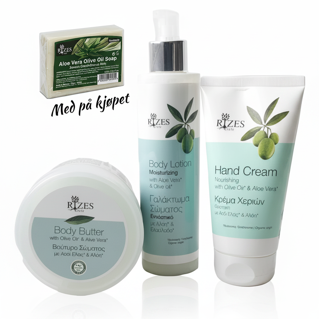 Hudkrem-pakke: Økologisk oliven og aloevera